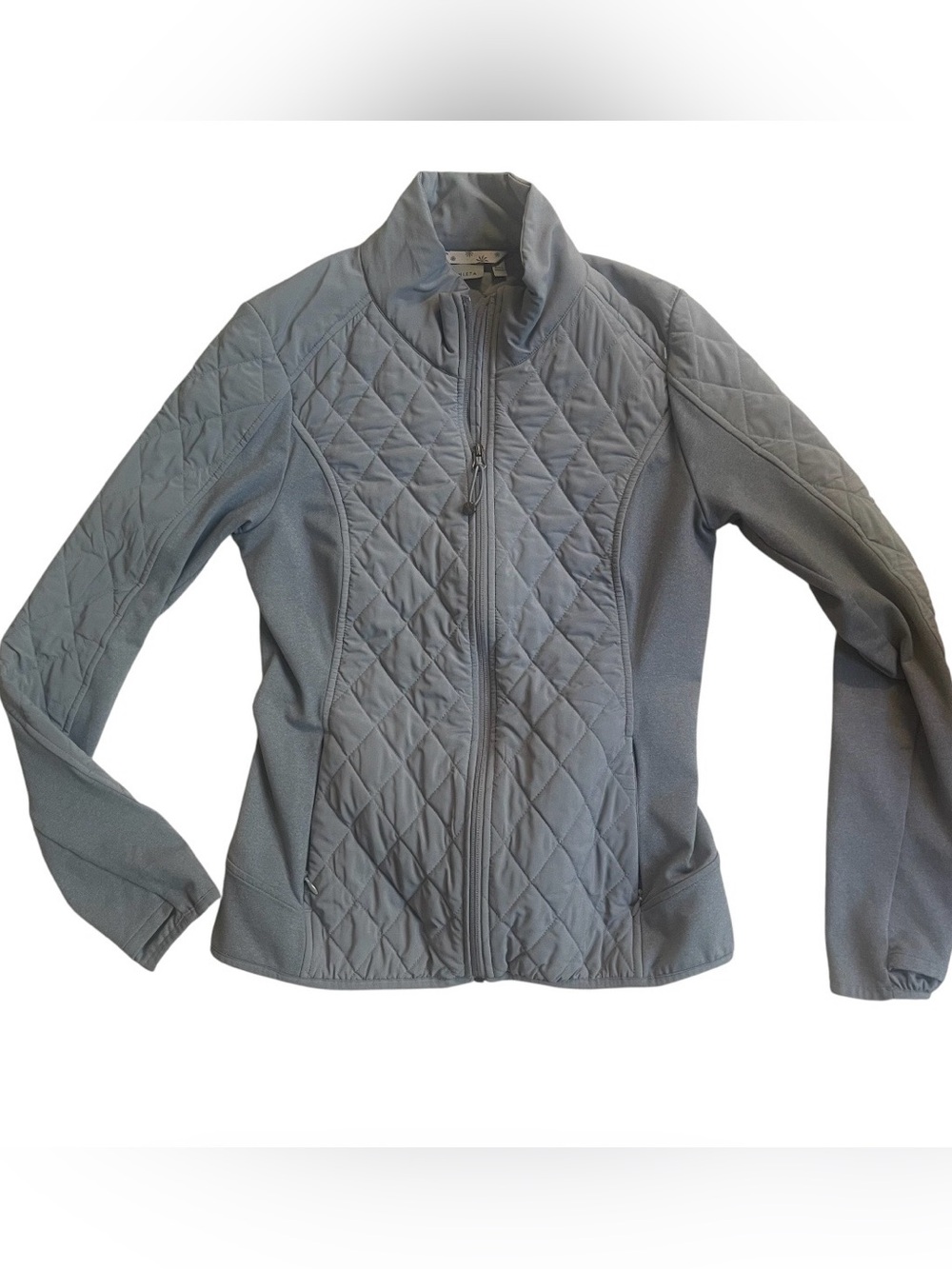 Athleta Quilted Zip-Up Jacket in Gray
